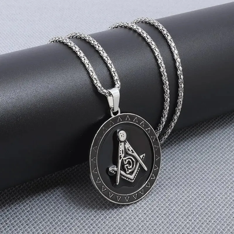 Master Mason Blue Lodge Necklace - Silver, Black & Gold