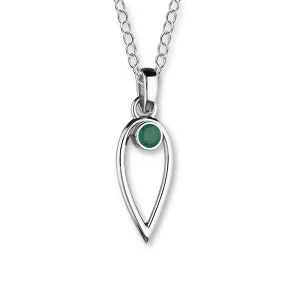 May Birthstone Silver Pendant CP304 Emerald