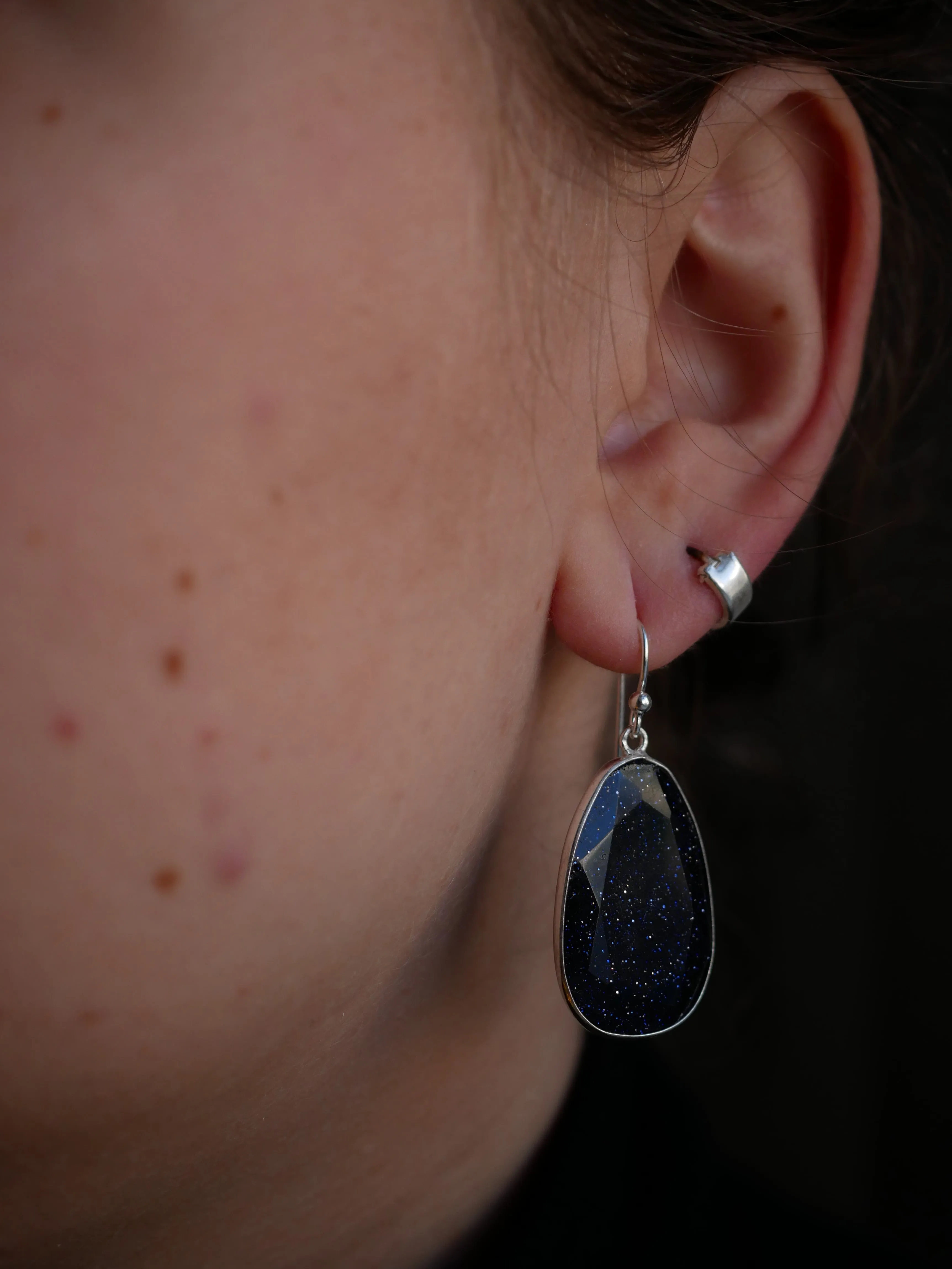 Midnight Goldstone Adora Earrings