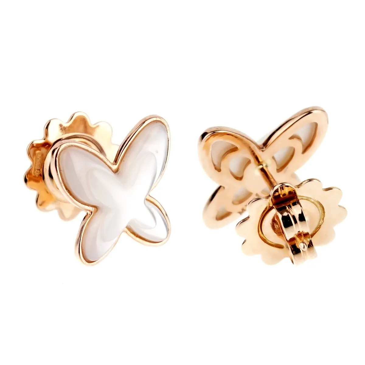 Mimi Milano Butterfly Mother of Pearl Gold Earrings