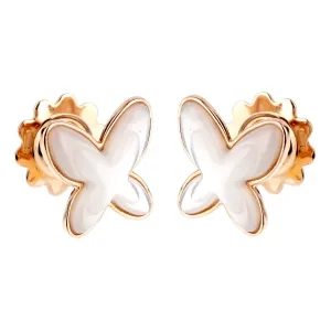 Mimi Milano Butterfly Mother of Pearl Gold Earrings