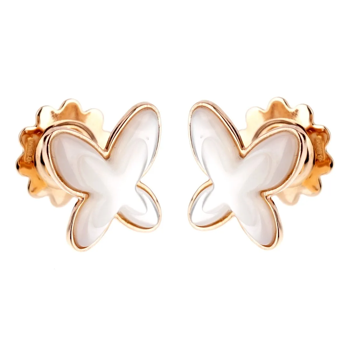 Mimi Milano Butterfly Mother of Pearl Gold Earrings