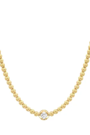 MINI BEZEL TENNIS NECKLACE WITH ILLUSION-SET DIAMOND ACCENT