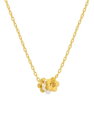 Multi Flower Bead Necklace - Trio Of Flowers - Gold Plated - Wildflower - Estella Bartlett