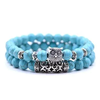 Natural Stone Intuitive Owl Bracelet