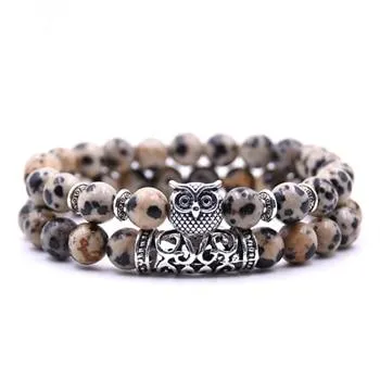 Natural Stone Intuitive Owl Bracelet