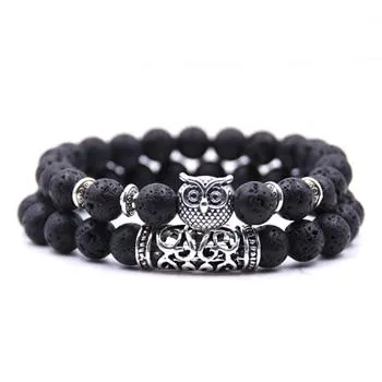 Natural Stone Intuitive Owl Bracelet