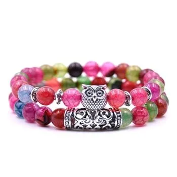 Natural Stone Intuitive Owl Bracelet