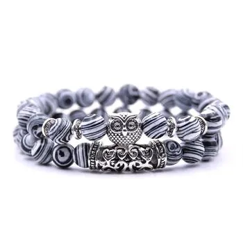 Natural Stone Intuitive Owl Bracelet