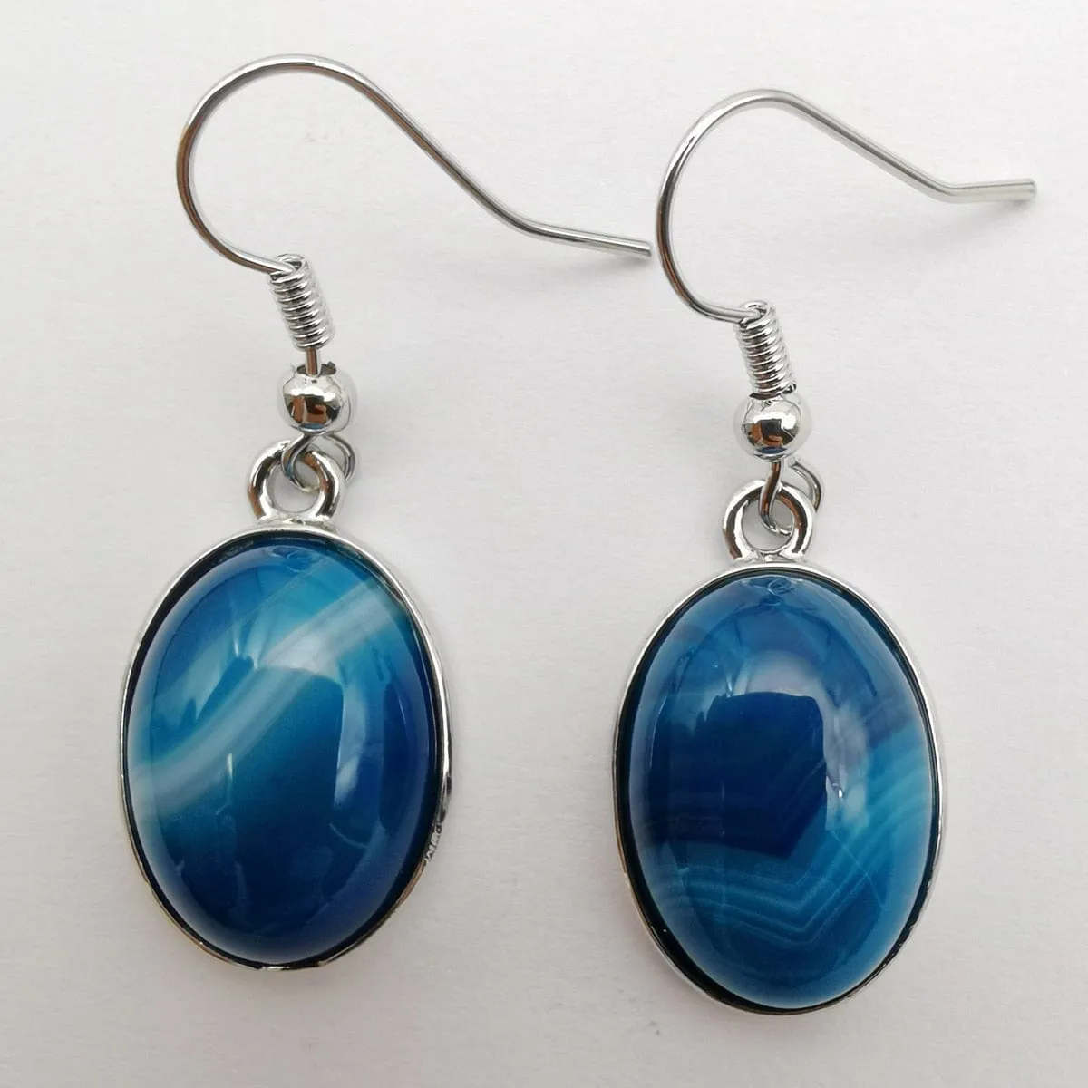 Natural Stones Oval Drop Earrings