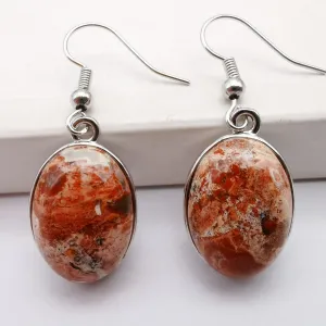 Natural Stones Oval Drop Earrings