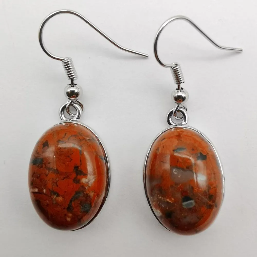 Natural Stones Oval Drop Earrings