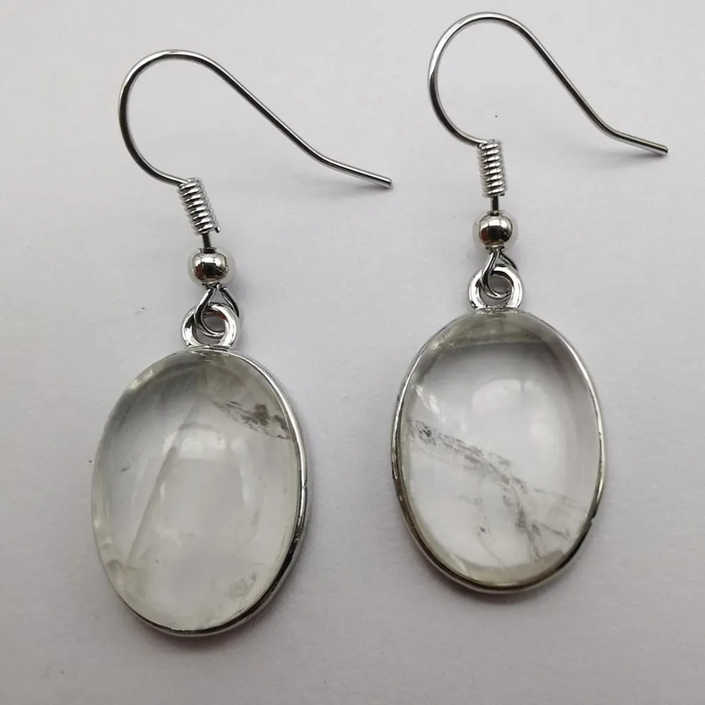 Natural Stones Oval Drop Earrings