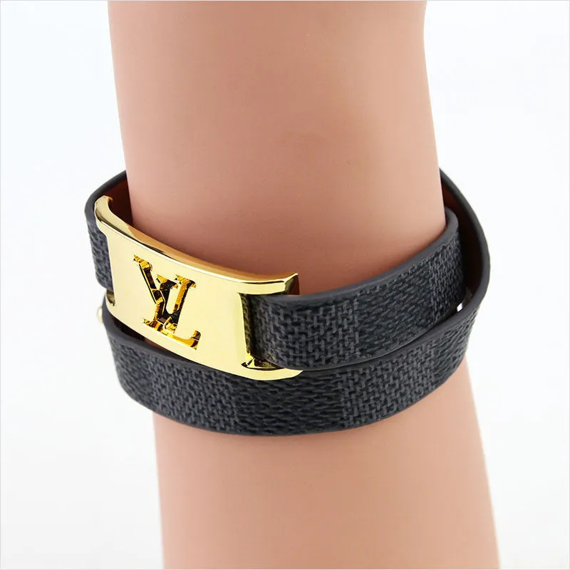 New Fashion 16 Design Famous Brand Bracelet Bangle Designer Letter Wrap Leather Bracelet For Women Man Pulseiras