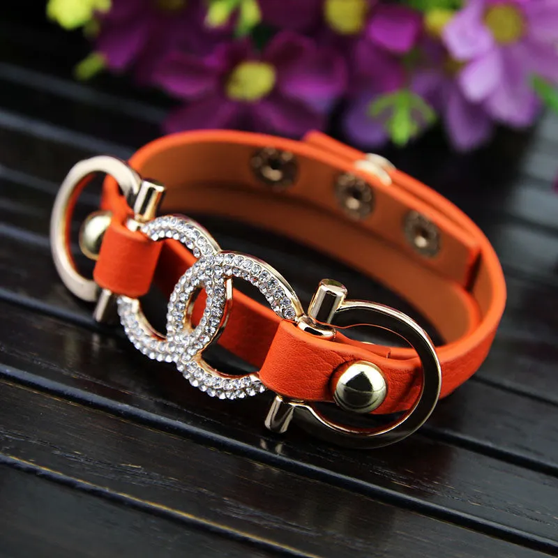 New Fashion 16 Design Famous Brand Bracelet Bangle Designer Letter Wrap Leather Bracelet For Women Man Pulseiras