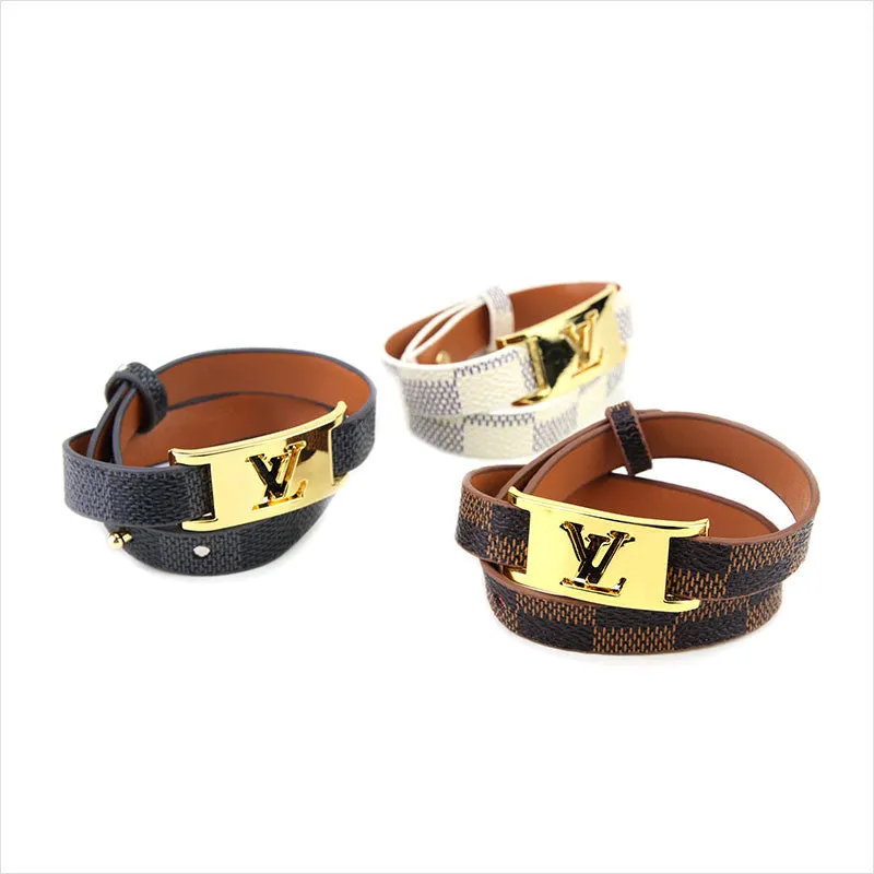 New Fashion 16 Design Famous Brand Bracelet Bangle Designer Letter Wrap Leather Bracelet For Women Man Pulseiras