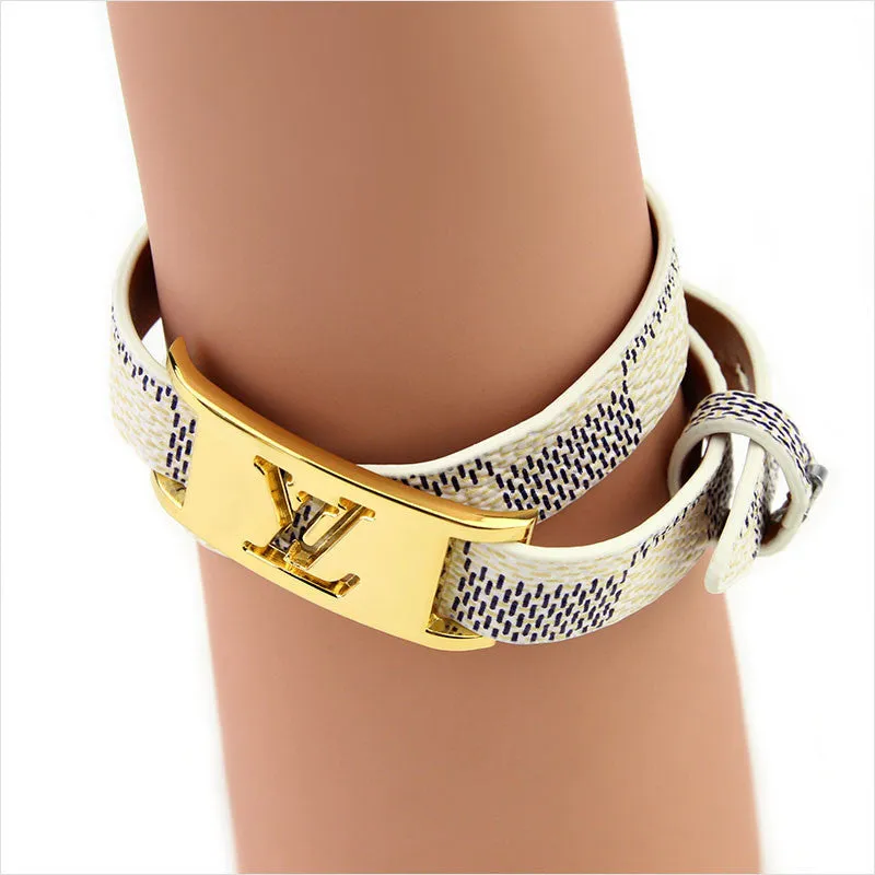 New Fashion 16 Design Famous Brand Bracelet Bangle Designer Letter Wrap Leather Bracelet For Women Man Pulseiras