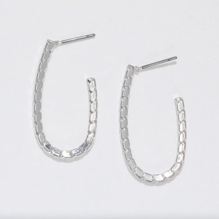 Oval Rope Silver Earrings