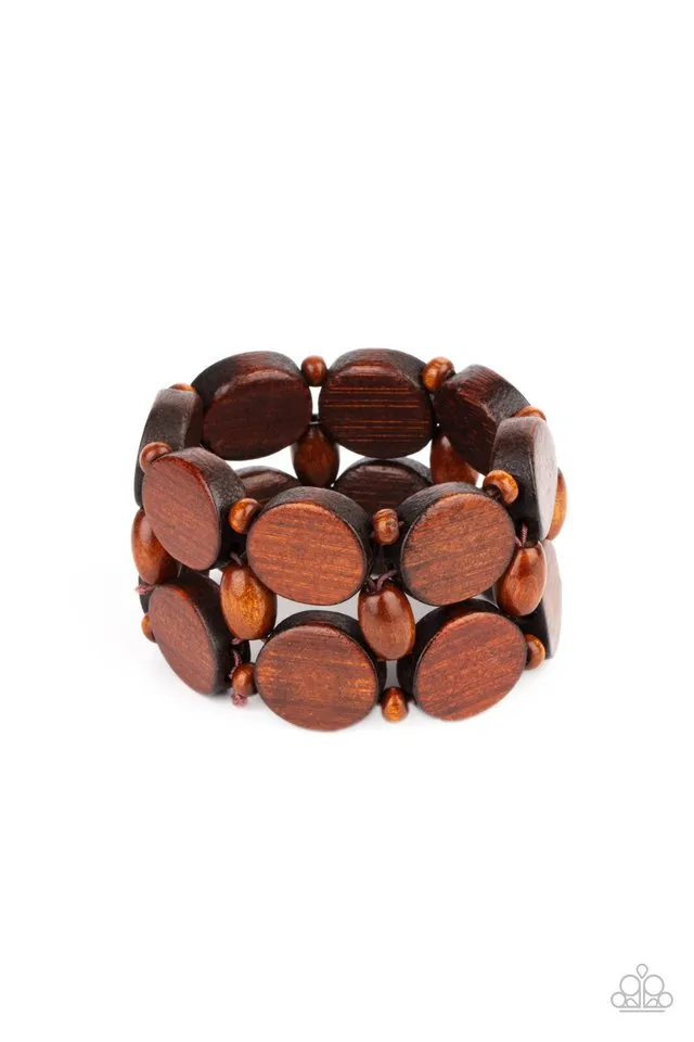 Paparazzi Bracelet ~ Beach Bravado - Brown