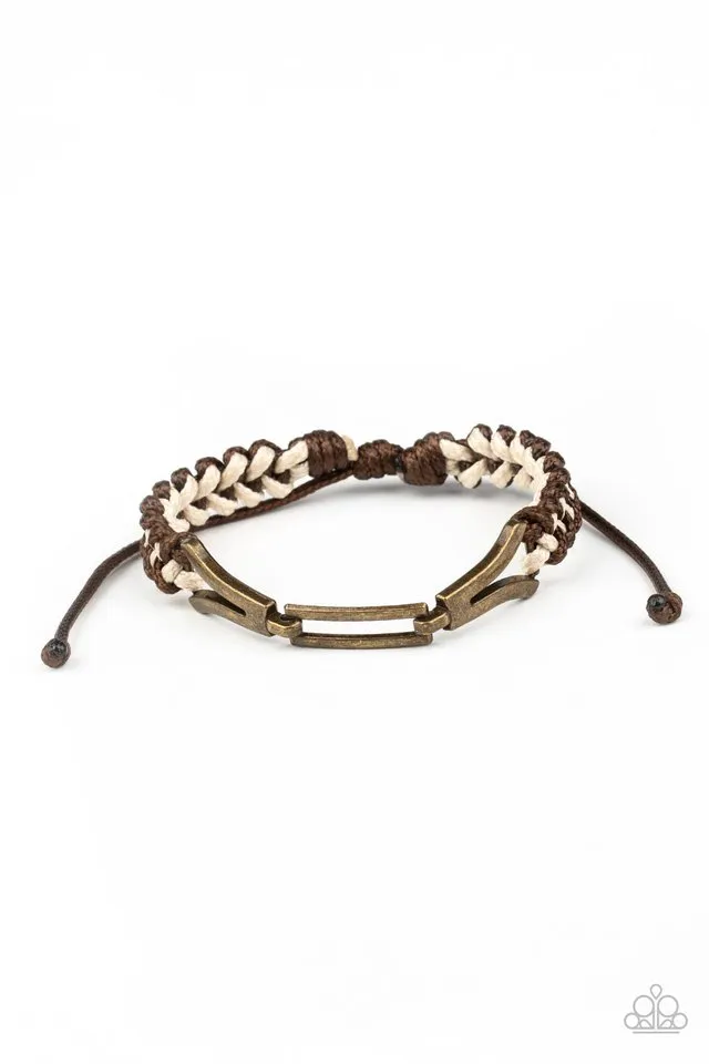 Paparazzi Bracelet ~ Bungee Bungalow - Brown