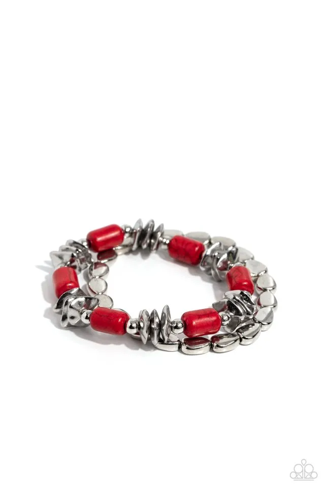 Paparazzi Bracelet ~ Canyon Cavern - Red