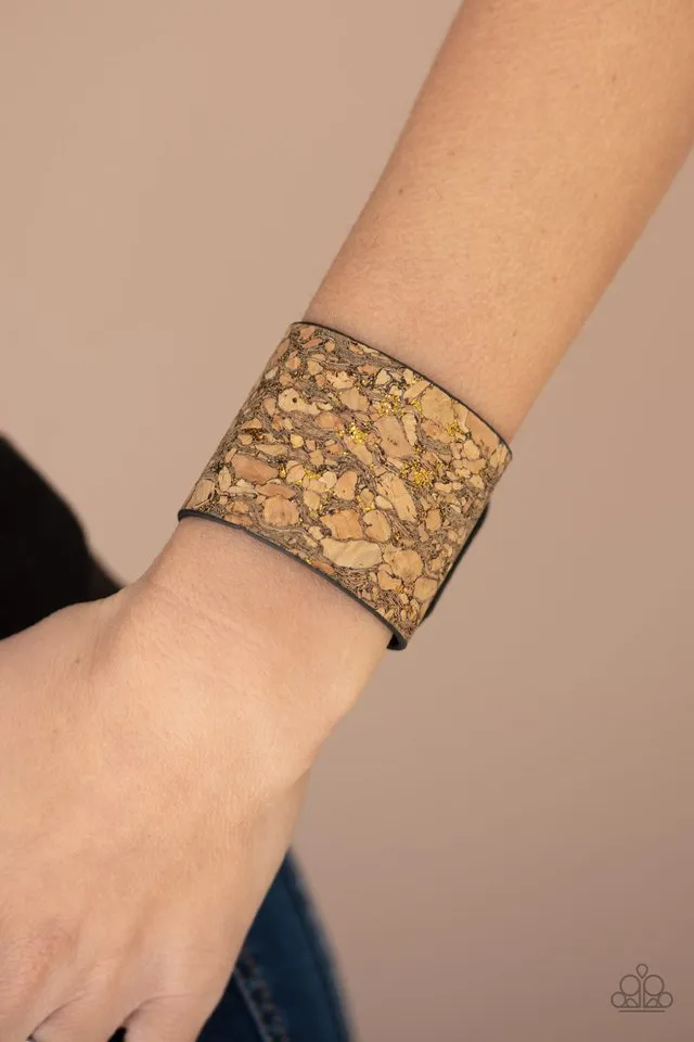 Paparazzi Bracelet ~ Cork Congo - Brass