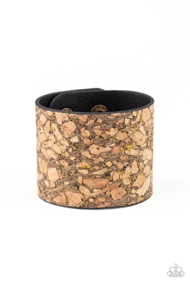 Paparazzi Bracelet ~ Cork Congo - Brass