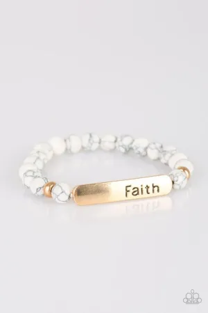 Paparazzi Bracelet ~ Fearless Faith - Gold