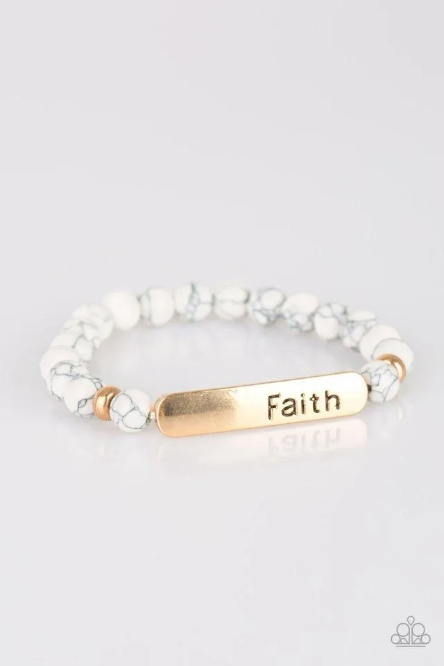 Paparazzi Bracelet ~ Fearless Faith - Gold