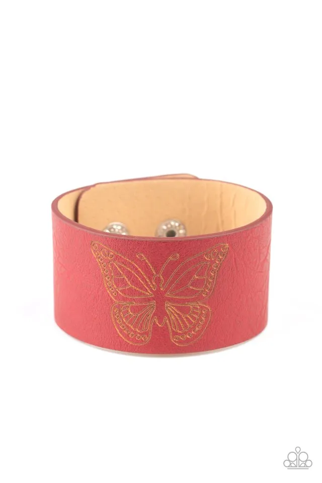 Paparazzi Bracelet ~ Flirty Flutter - Red