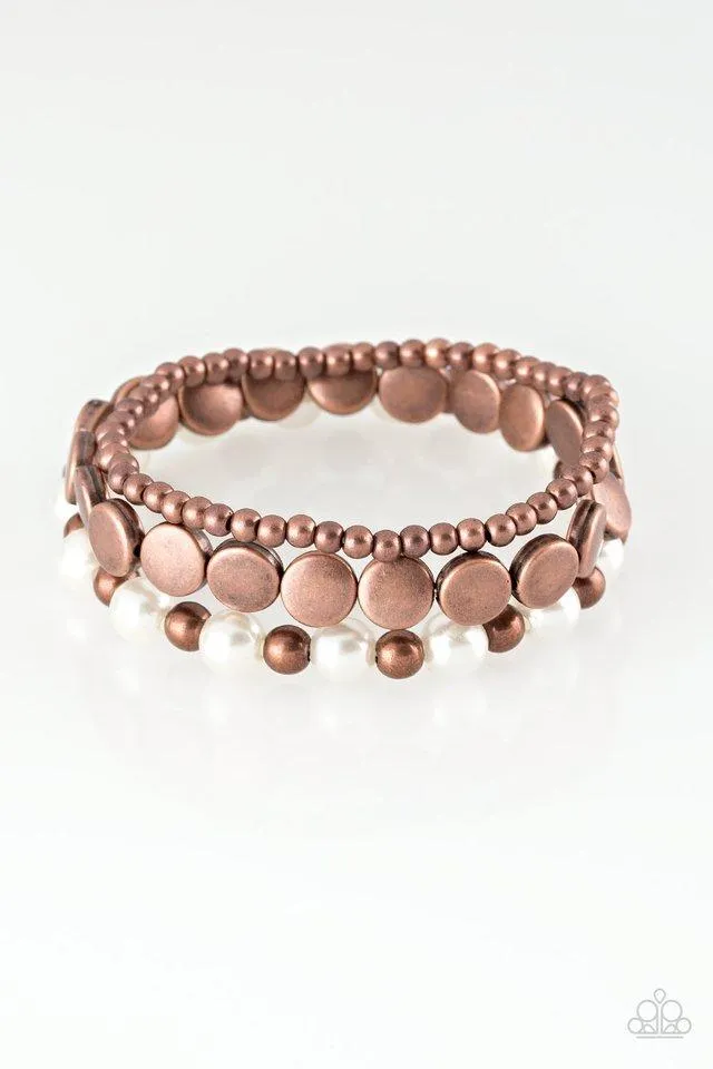 Paparazzi Bracelet ~ Girly Girl Glamour - Copper