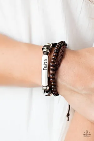 Paparazzi Bracelet ~ Let Faith Be Your Guide - Brown