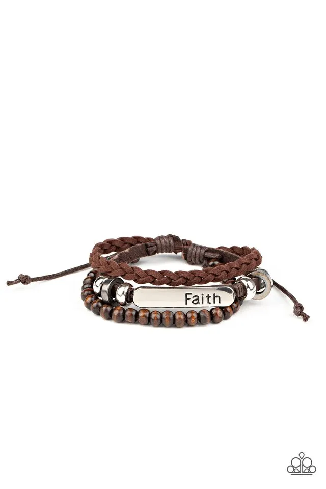 Paparazzi Bracelet ~ Let Faith Be Your Guide - Brown