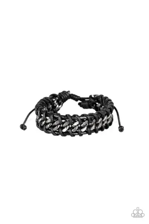 Paparazzi Bracelet ~ Racer Edge - Black