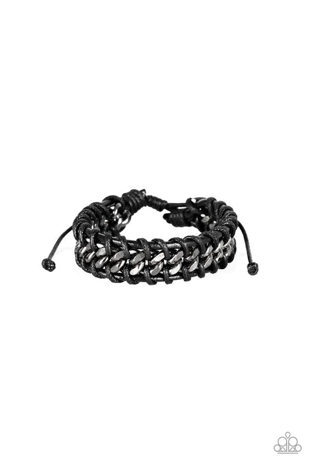 Paparazzi Bracelet ~ Racer Edge - Black