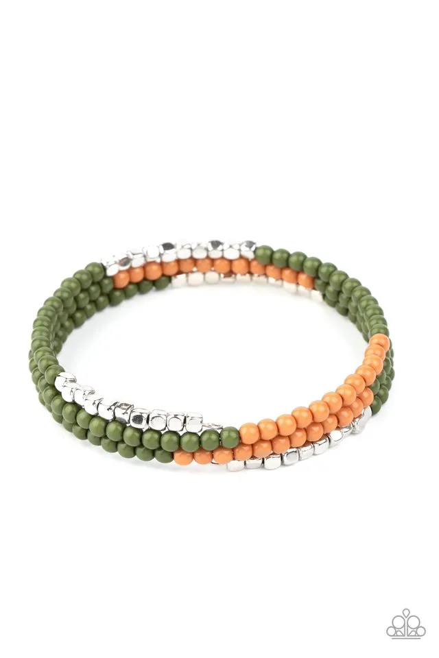 Paparazzi Bracelet ~ Spiral Dive - Green