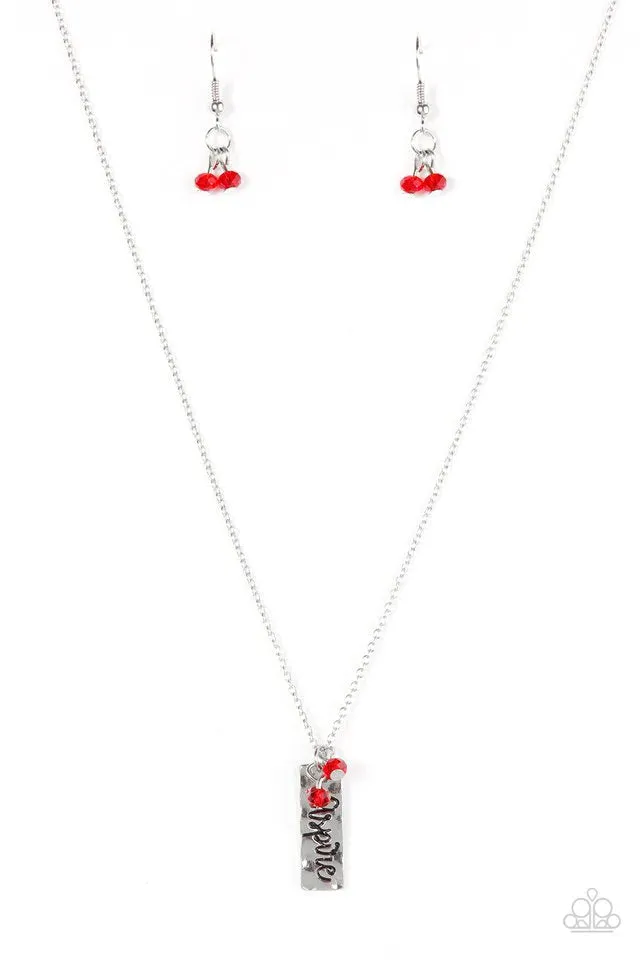 Paparazzi Necklace ~ Aspire - Red