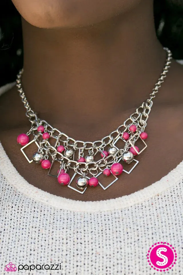 Paparazzi Necklace ~ Finally FRAME-ous - Pink