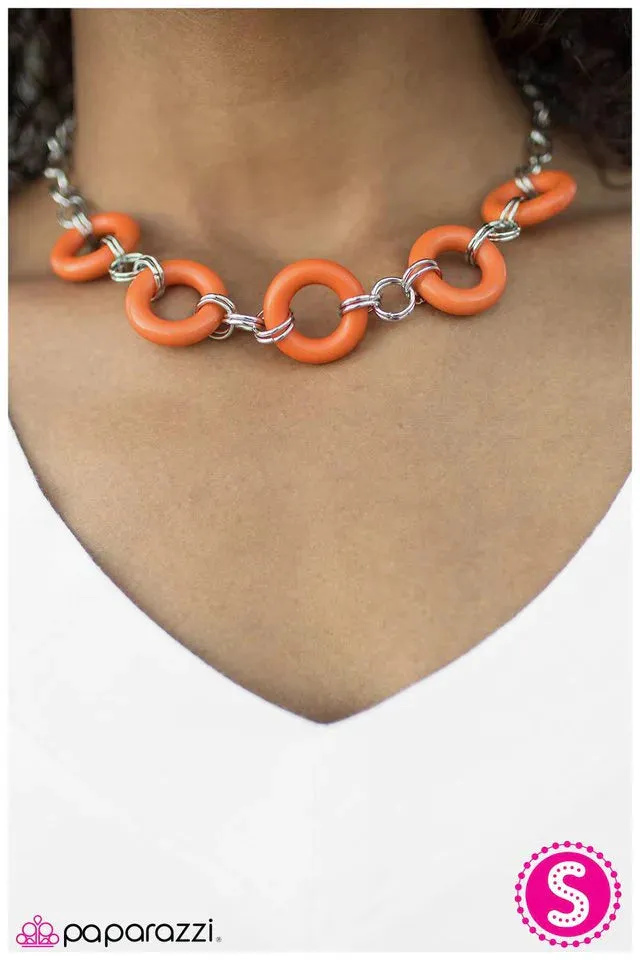 Paparazzi Necklace ~ How To Save A Life - Orange