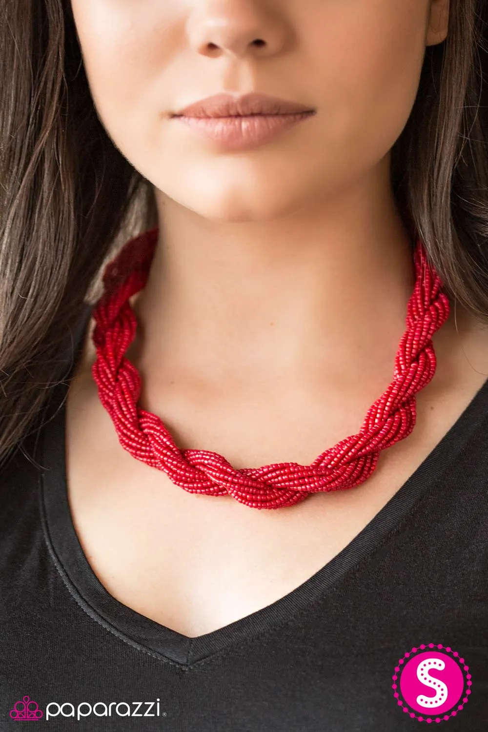 Paparazzi Necklace ~ Tropical Twist - Red