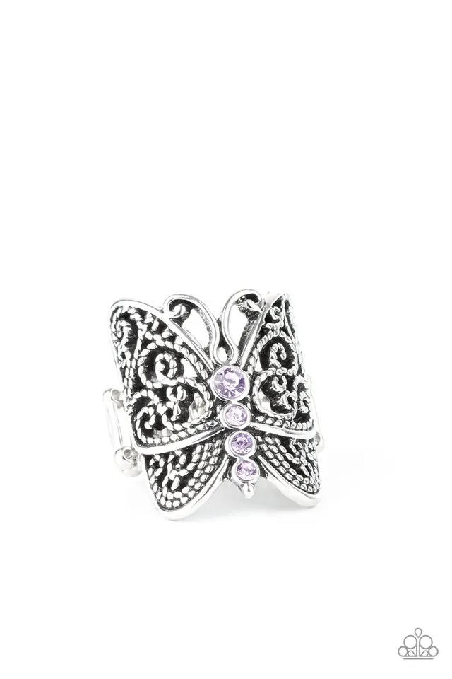 Paparazzi Ring ~ Butterfly Bling - Purple