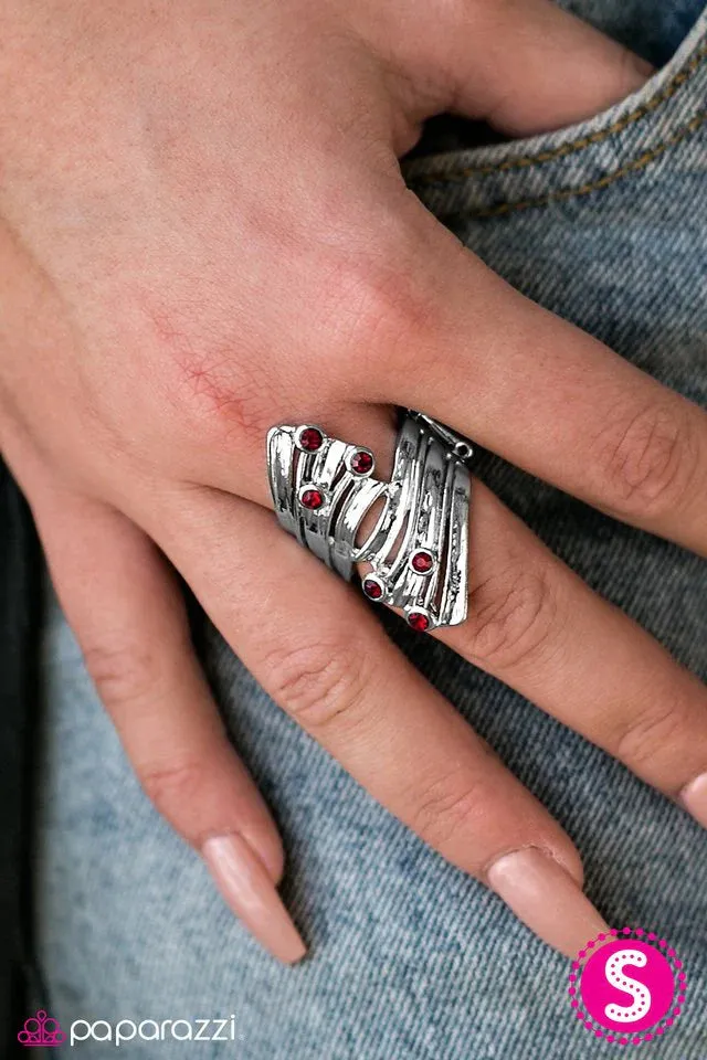 Paparazzi Ring ~ Twinkly Tides - Red