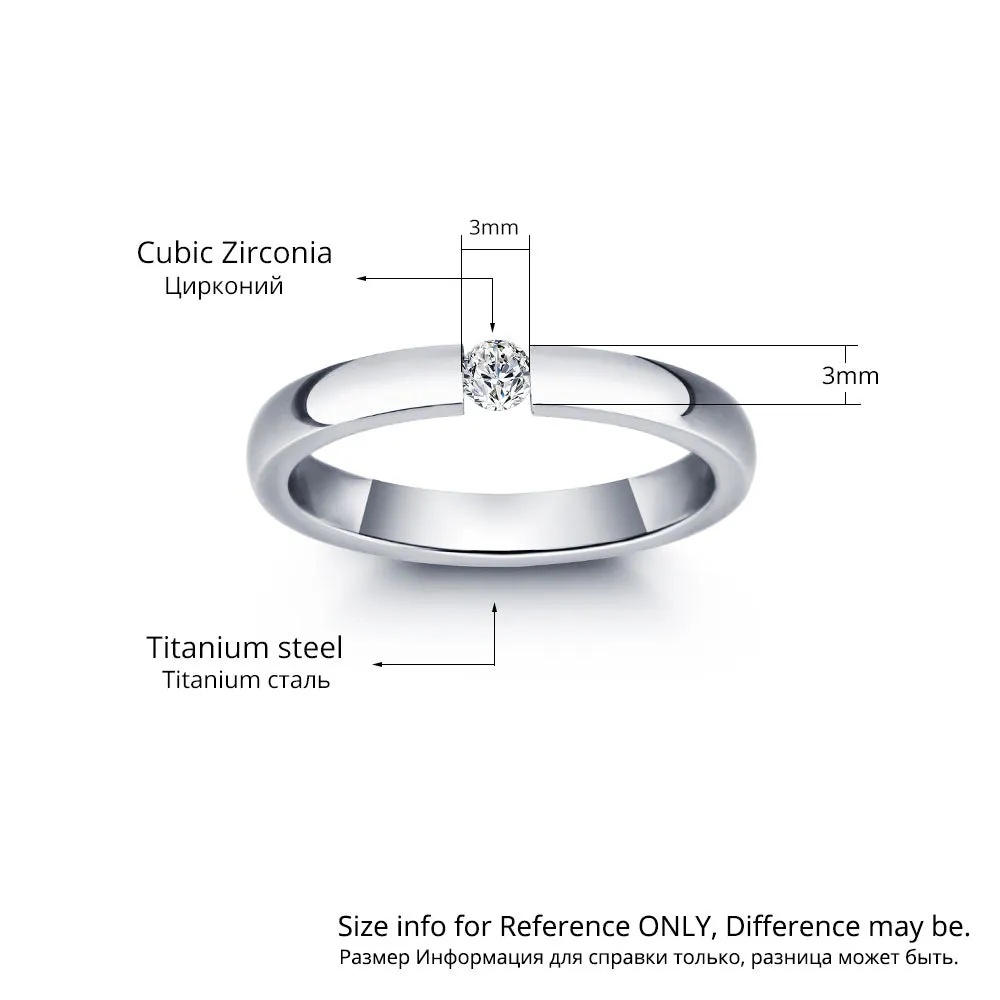 Personal customized titanium steel micro white inlay zircon ring