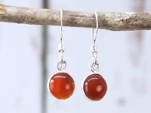 Petite Carnelian Earrings in Sterling Silver