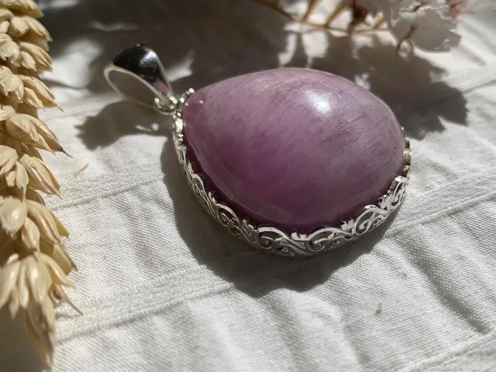 Pink Kunzite Lilith Pendant - Chunky Teardrop