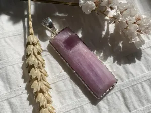 Pink Kunzite Lilith Pendant - Skinny Rectangle