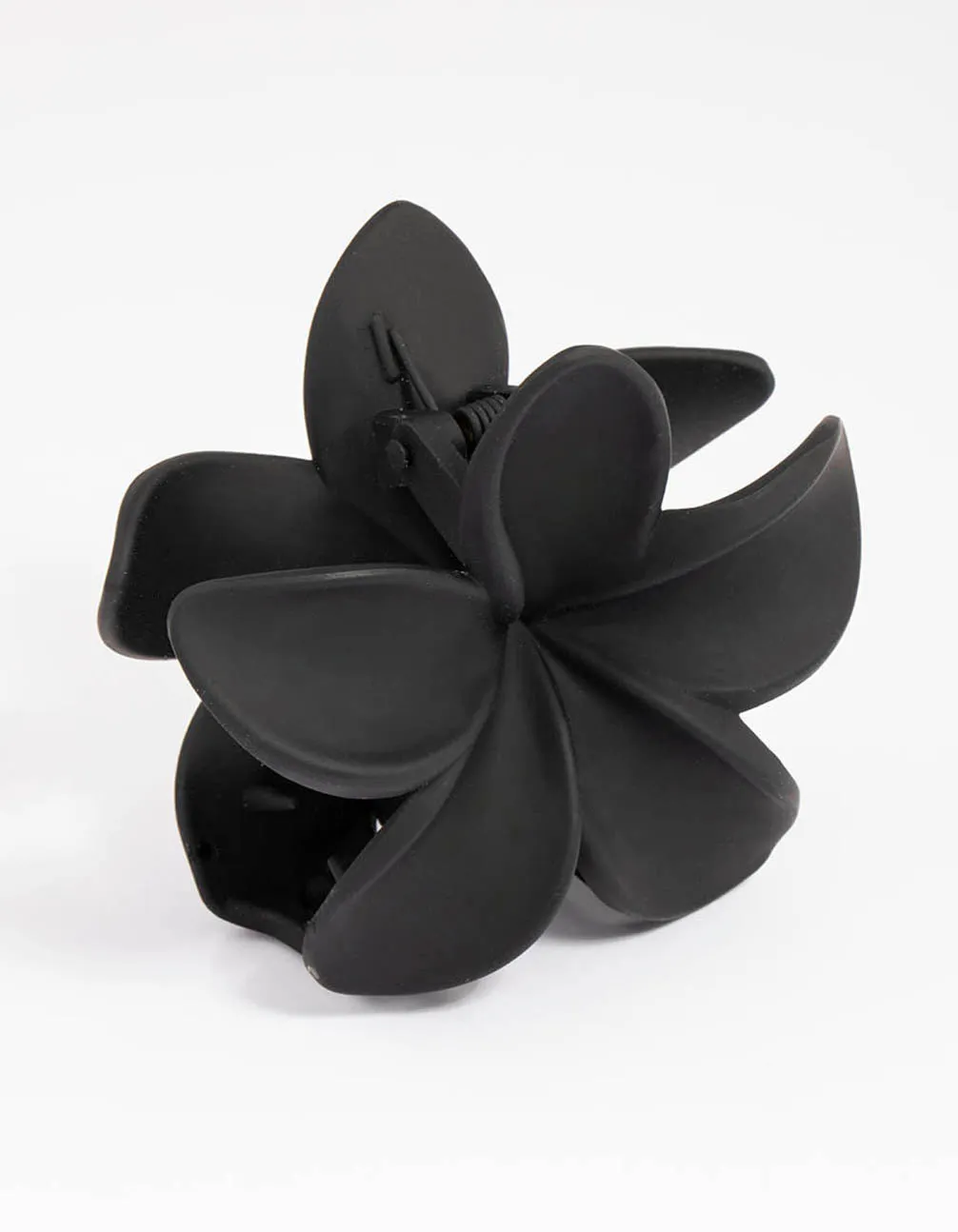 Plastic Black Tropical Flower Claw Clip