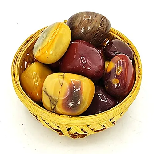 Plus Value Mookaite Jasper Tumbled Stone Pebbles Reiki Healing Aura Chakra Crystal (200grams, Basket)