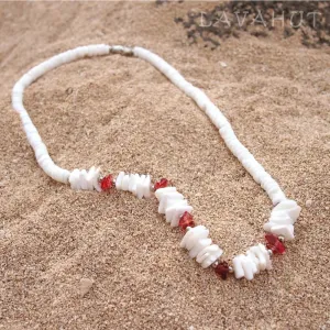 Puka Gem Red Hawaiian Necklace