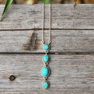 " Jill " 4 Stone Turquoise Lariat